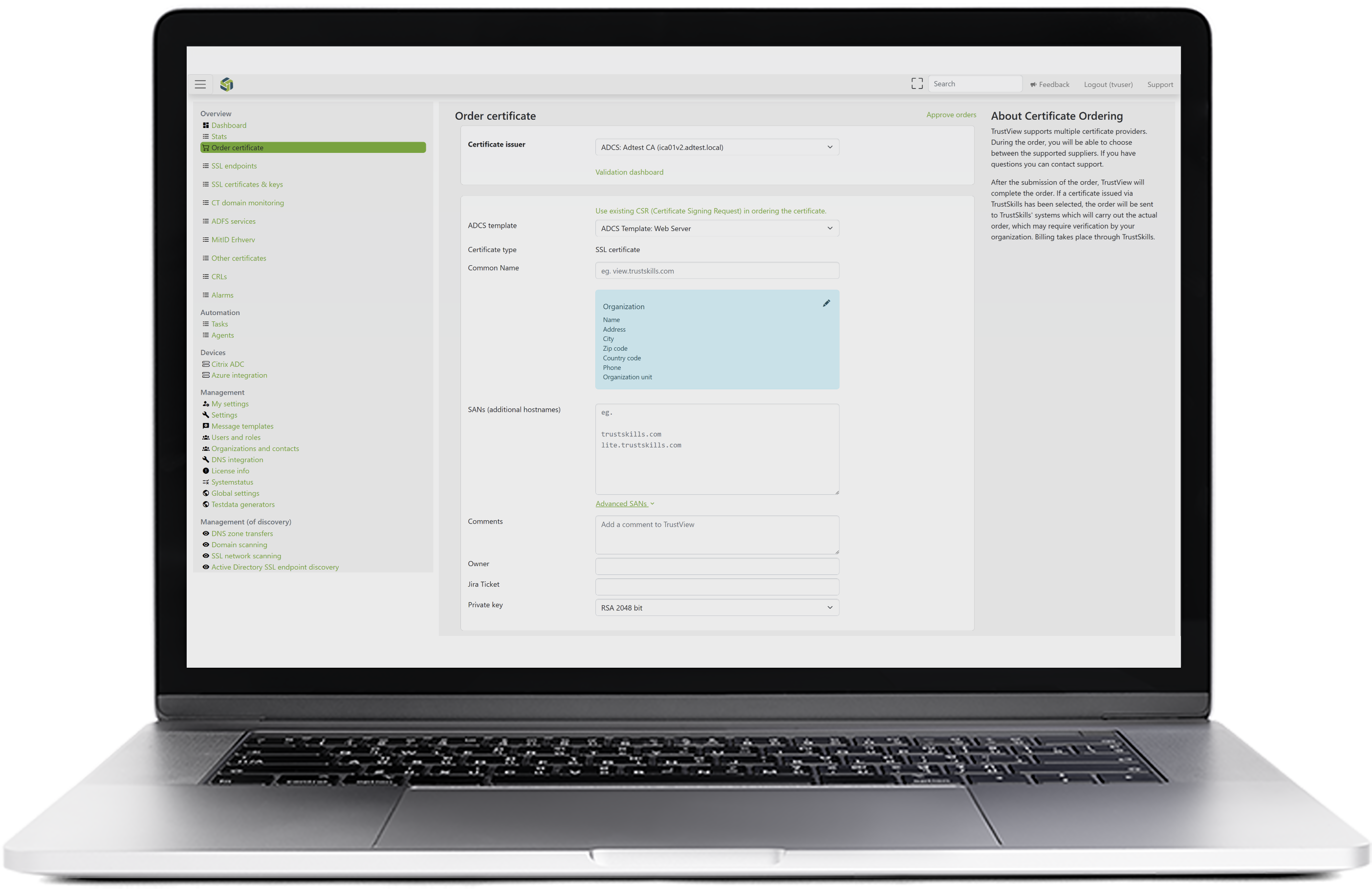TrustView ADCS Module